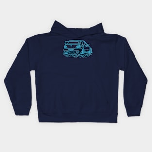 Subie Impreza WRX Bugeye Lineart Blueprint Kids Hoodie